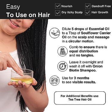 Soulflower Tea Tree Essential Oil for Skin, Hair, Face, Acne Care, Dandruff | Ecocert Certified Organic 100% Pure, Natural, Undiluted Therapeutic Grade | 15ml -